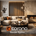 corona render kursu ile gerçekçi salon tasarımı