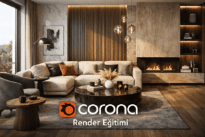 Corona Render Kursu 1 corona render kursu ile gerçekçi salon tasarımı
