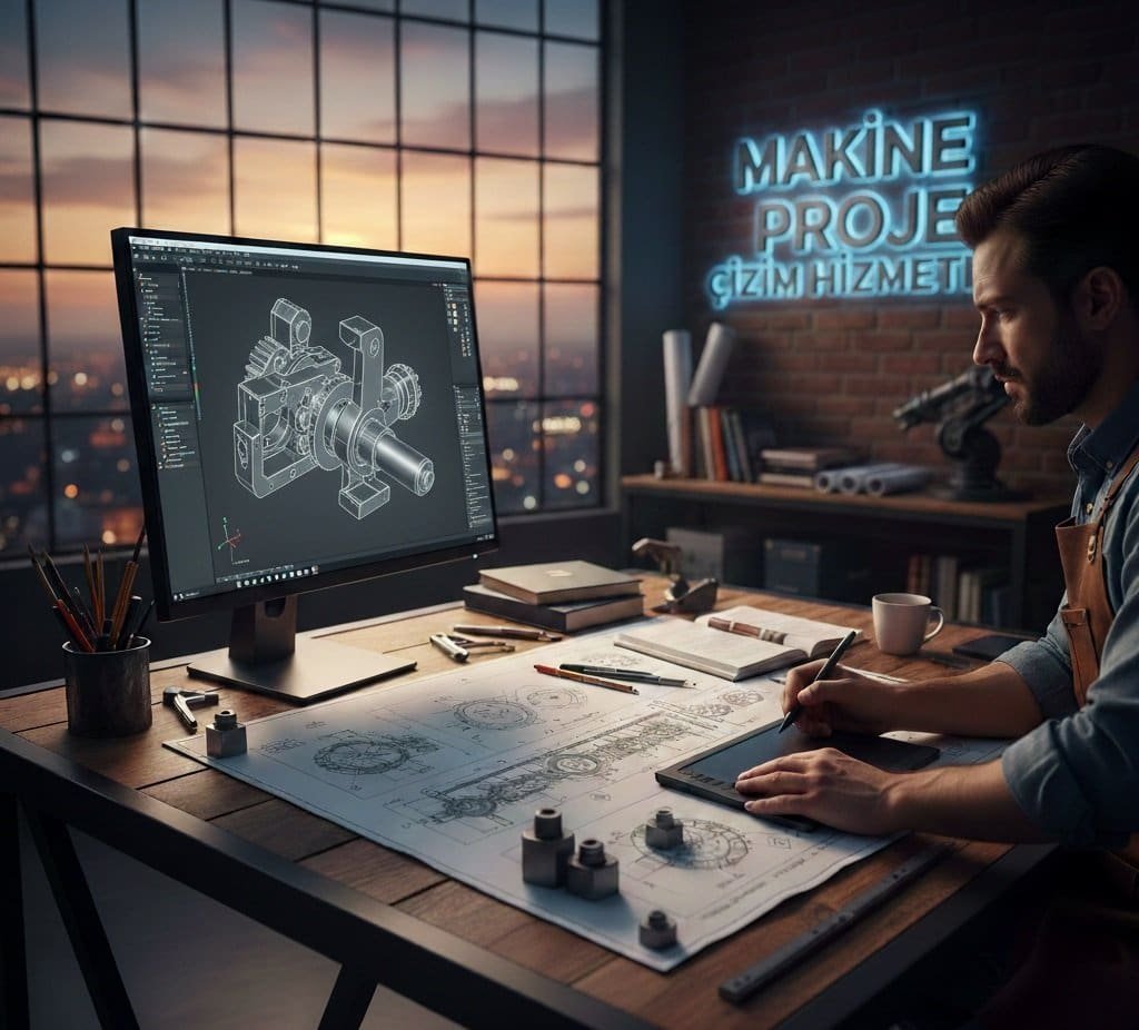 makine proje çizim hizmetleri 3d çizim hali